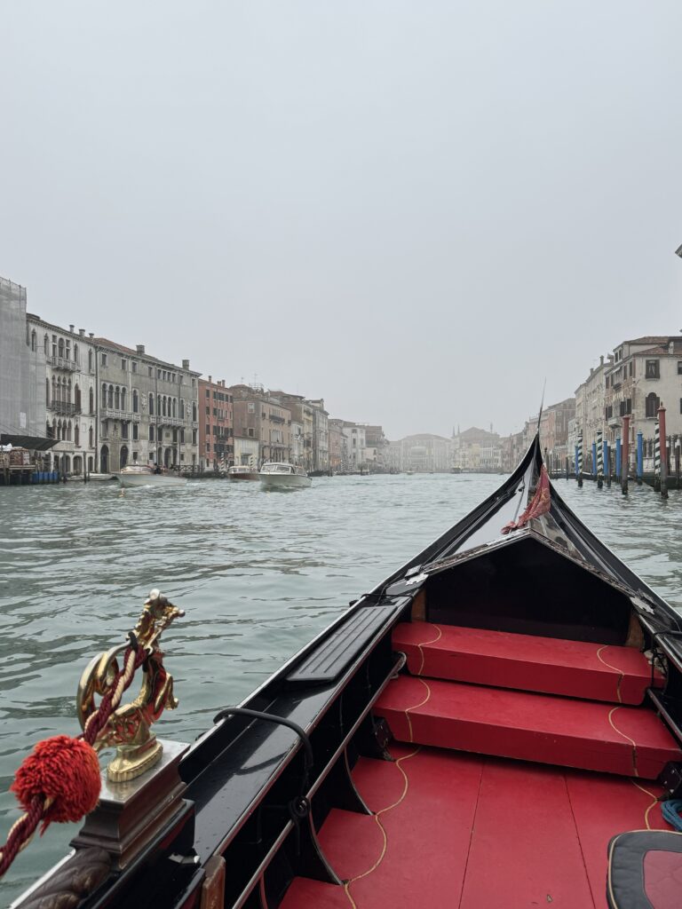 View of the Grand Canal in Venice, Italy from a gondola